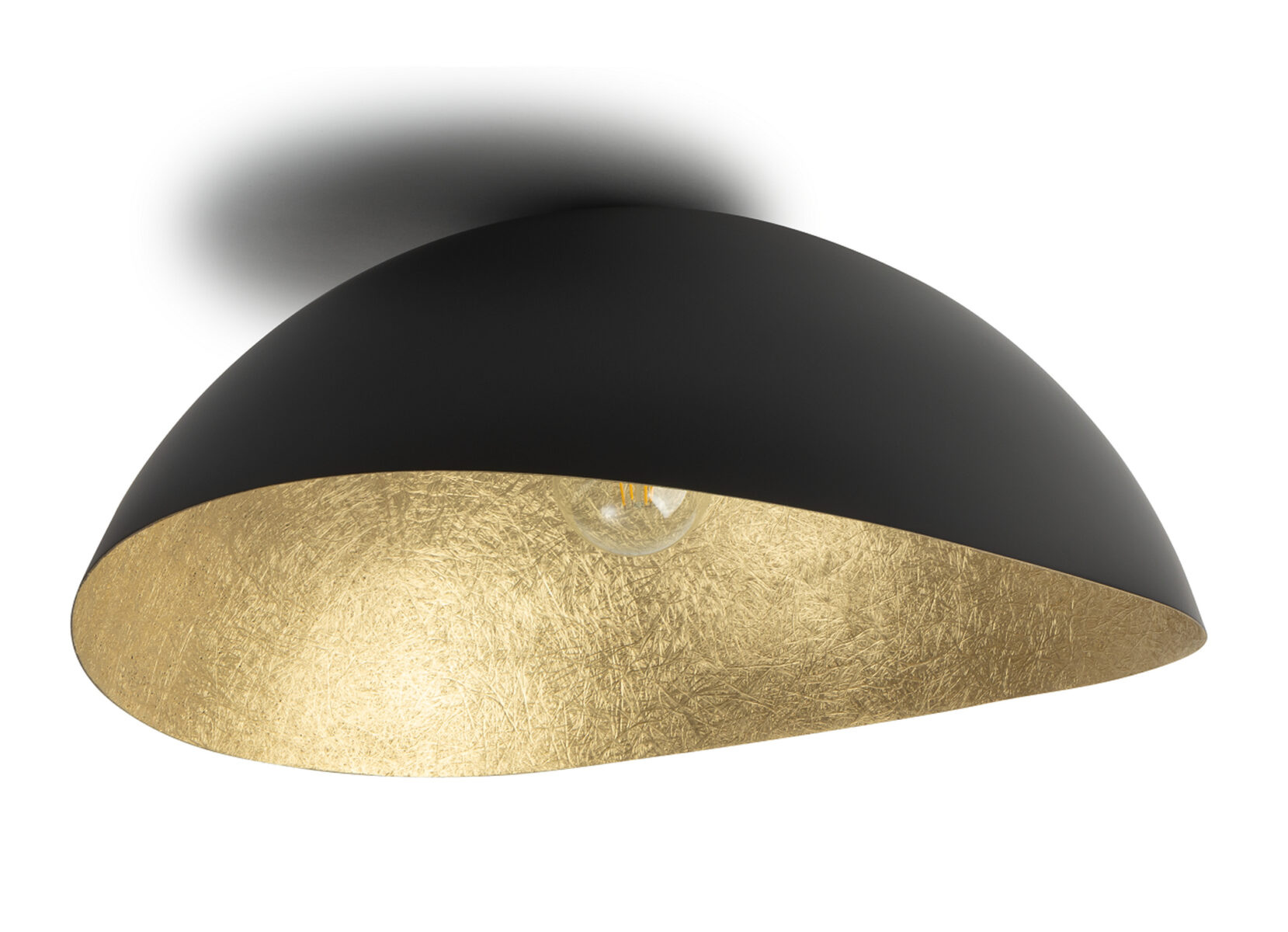 Plafon nowoczesny SOLARIS XL czarny/złoty, 1 × E27 – Sigma Lighting 40600