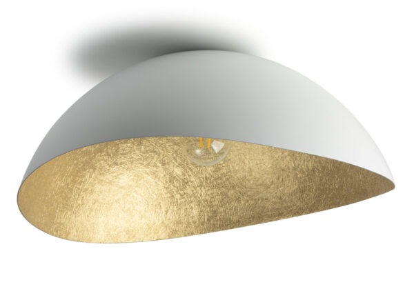 Plafon nowoczesny SOLARIS L biały/złoty, 1 × E27 – Sigma Lighting 40613