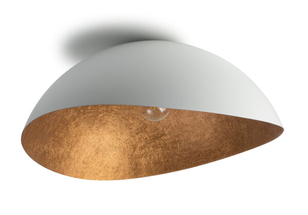 Plafon nowoczesny SOLARIS L biały/miedziany, 1 × E27 – Sigma Lighting 40620