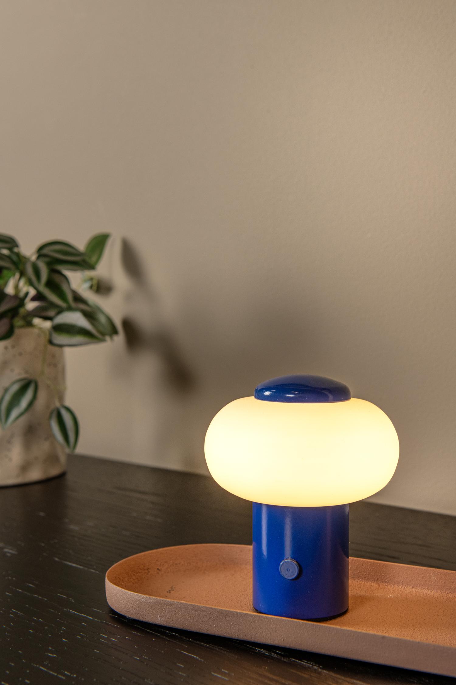 Lampa stołowa nowoczesna Lucide GUSTAV — niebieska, LED 0.8 W, Ø 8 cm — 44520/01/35 - obrazek 4