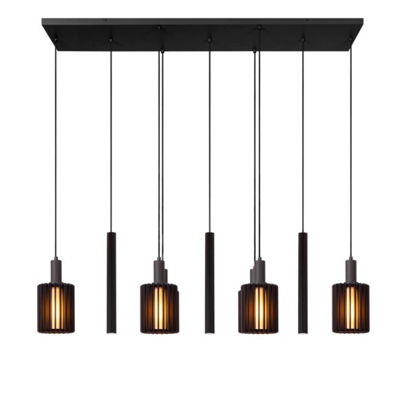 Lampa wisząca nowoczesna Lucide LAMBRES — czarna, E27 + GU10 — 45410/09/30
