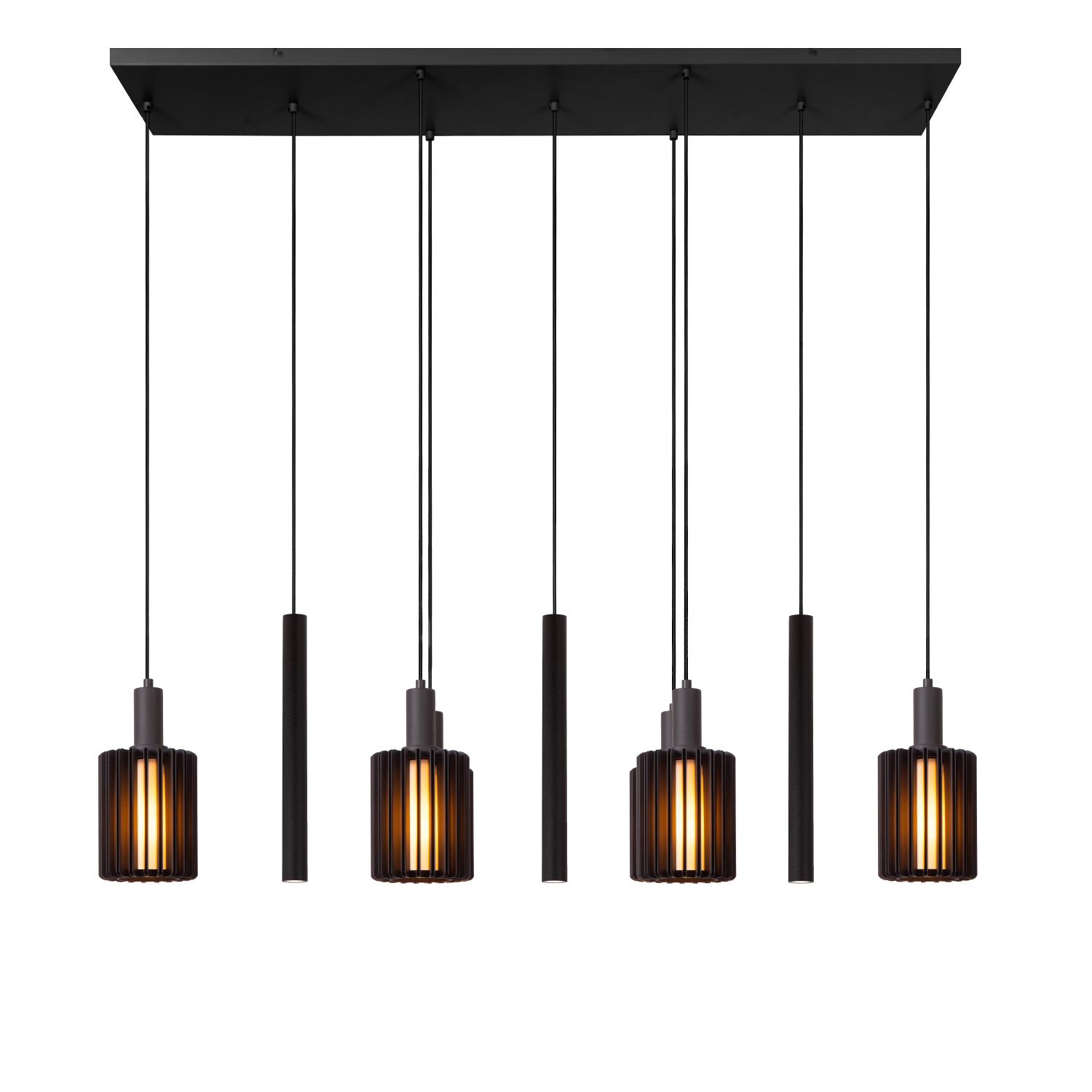 Lampa wisząca nowoczesna Lucide LAMBRES — czarna, E27 + GU10 — 45410/09/30