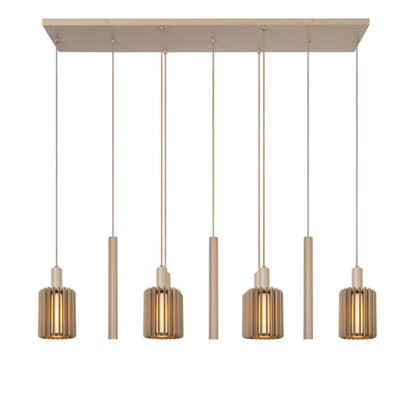 Lampa wisząca nowoczesna Lucide LAMBRES — beżowa, E27 + GU10 — 45410/09/41
