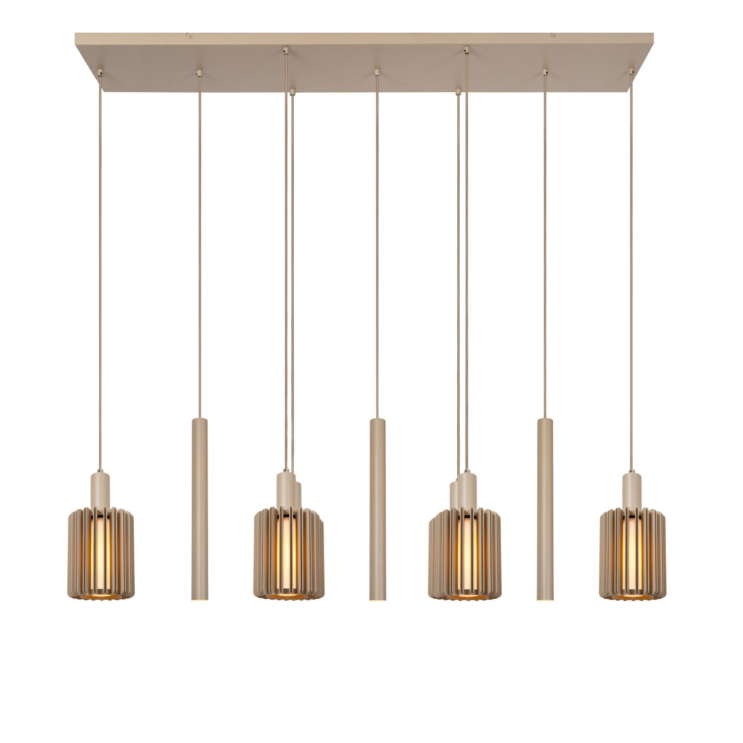 Lampa wisząca nowoczesna Lucide LAMBRES — beżowa, E27 + GU10 — 45410/09/41