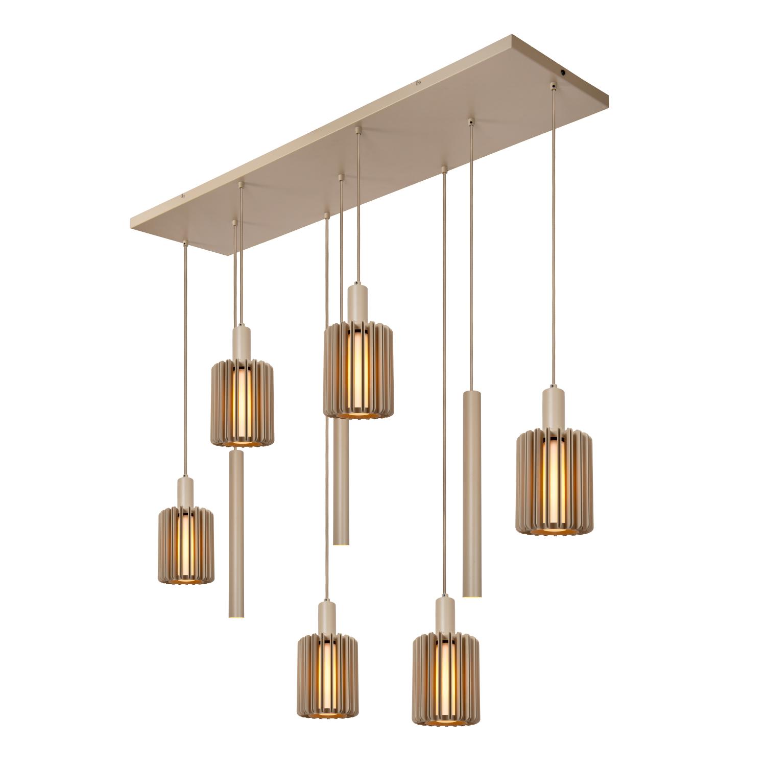 Lampa wisząca nowoczesna Lucide LAMBRES — beżowa, E27 + GU10 — 45410/09/41 - obrazek 7