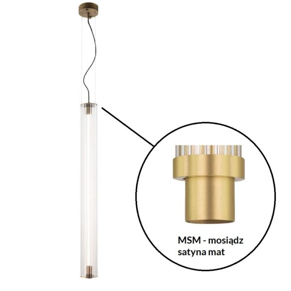 Lampa wisząca glamour Antigo MEREZI 1 – mosiądz, mosiądz satyna mat, LED 30 W, 3000 K – 5216- MSM