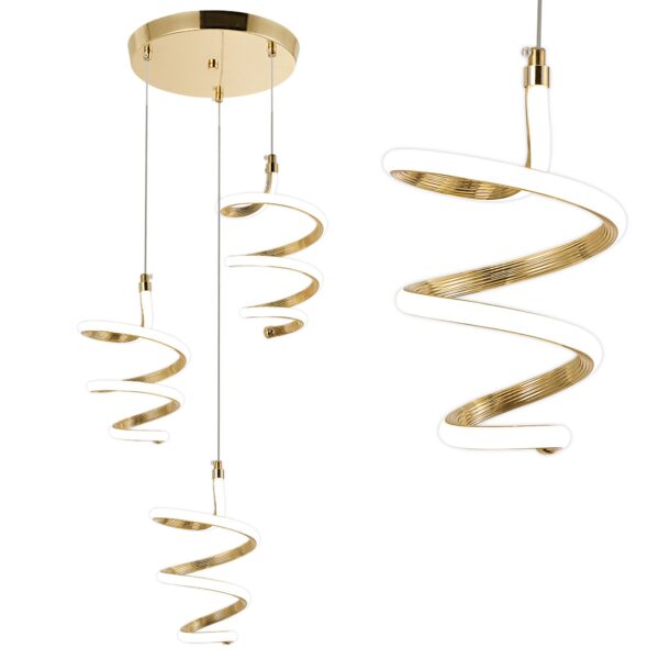 LAMPA WISZĄCA LED G075-3CPR Złota