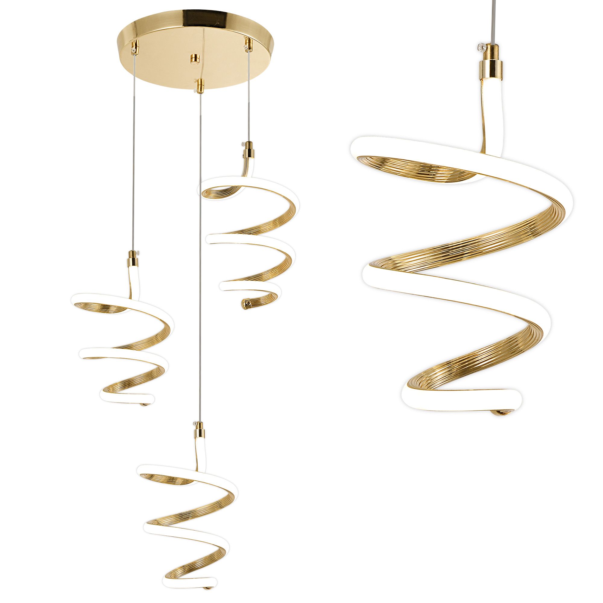 LAMPA WISZĄCA LED G075-3CPR Złota