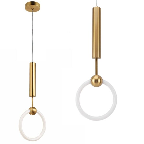 LAMPA WISZĄCA LED LHJ059-1CP Złota Szczotkowana