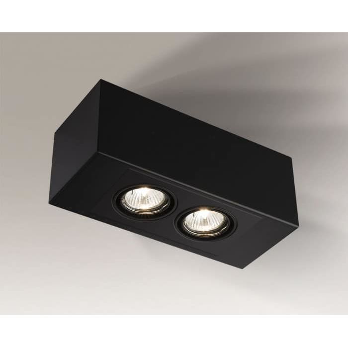 Lampa sufitowa Antigo SETO H – czarna, 2 × GU10 – 1215