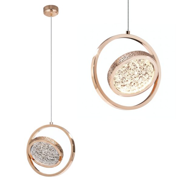 LAMPA WISZĄCA LED LHJ106-1CP JASNE RÓŻOWE ZŁOTO