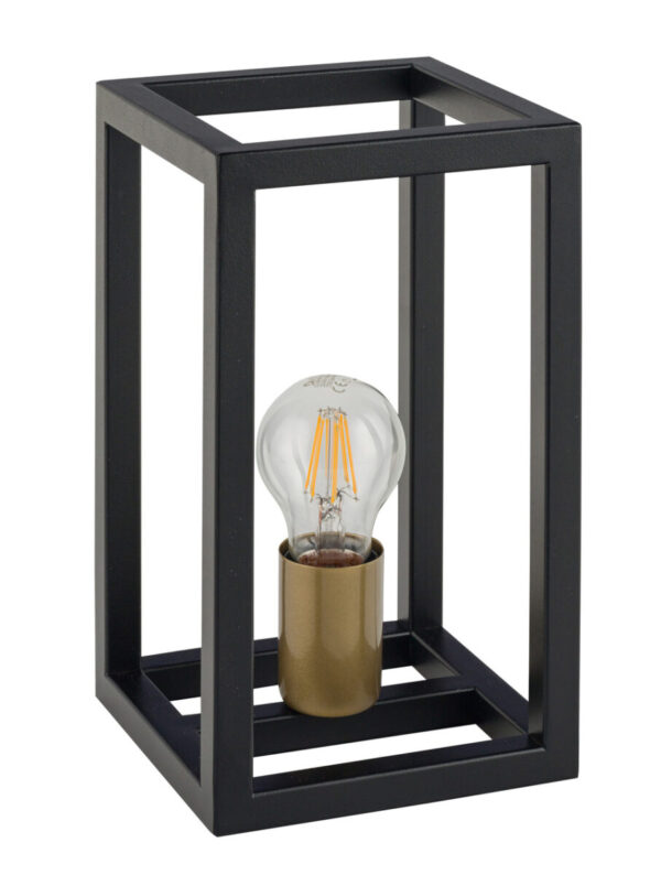 Lampa stołowa industrialna VIGO czarny/złoty, 1 × E27 – Sigma Lighting 50247