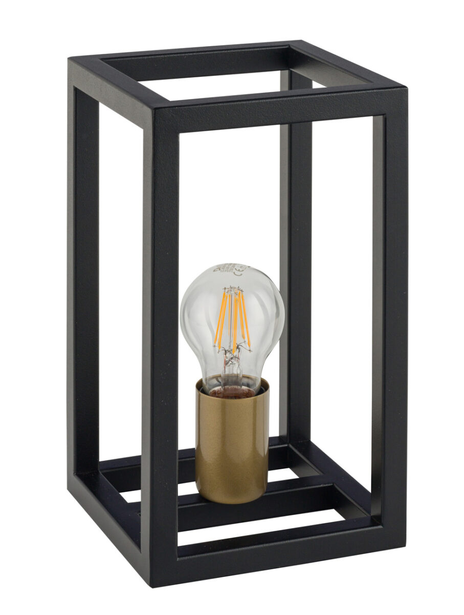 Lampa stołowa industrialna VIGO czarny/złoty, 1 × E27 – Sigma Lighting 50247