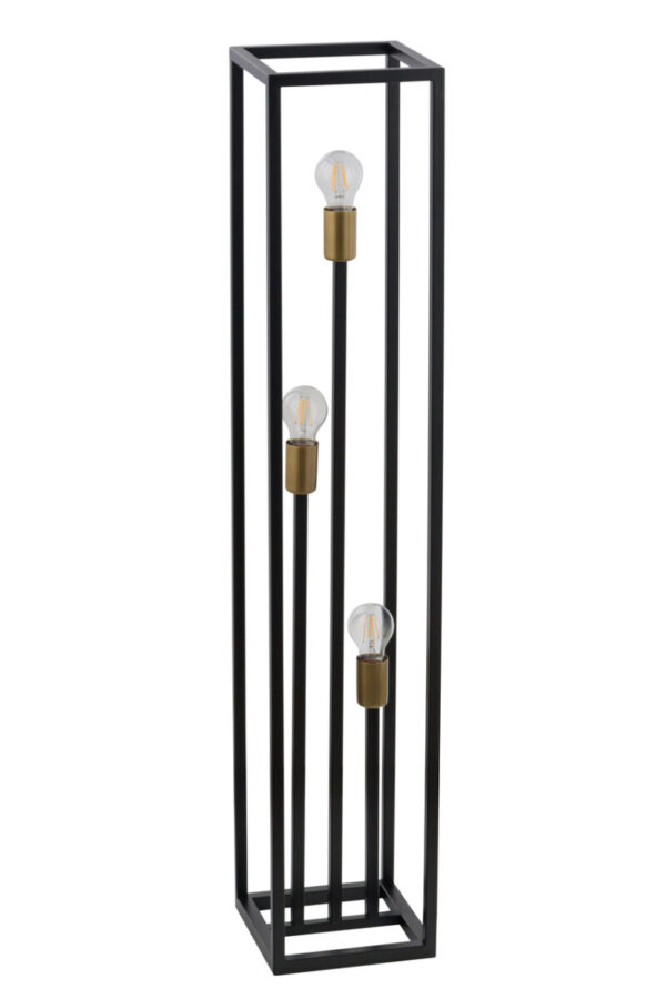 Lampa podłogowa industrialna VIGO czarny/złoty, 3 × E27 – Sigma Lighting 50249