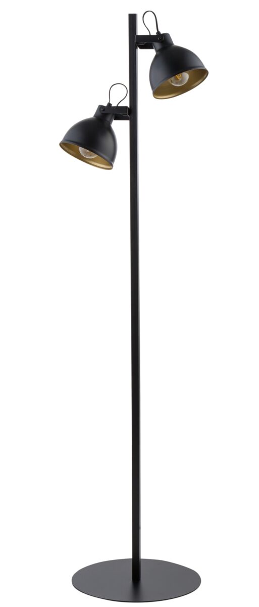 Lampa podłogowa loftowa MARS czarny/złoty, 2 × E27 – Sigma Lighting 50266