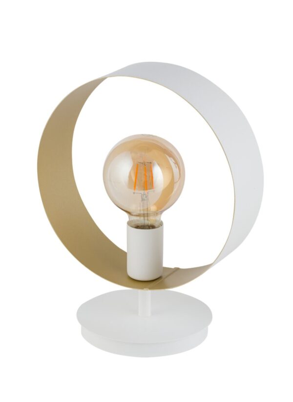 Lampa stołowa nowoczesna HAPPY biały/złoty, 1 × E27 – Sigma Lighting 50282