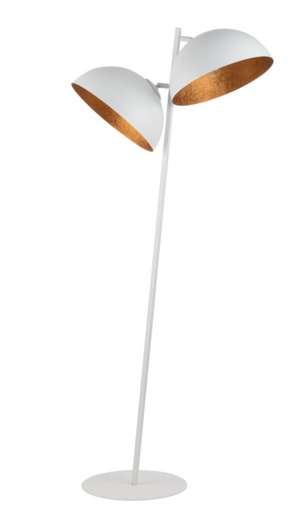 Lampa podłogowa nowoczesna SFERA biały/miedziany, 2 × E27 – Sigma Lighting 50334