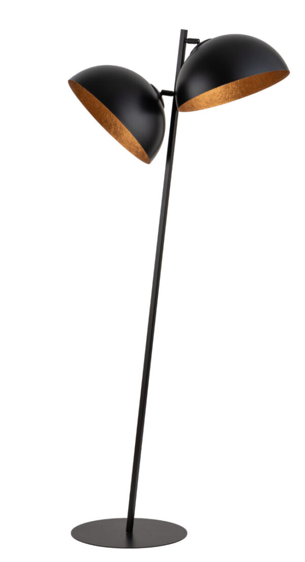 Lampa podłogowa nowoczesna SFERA czarny/miedziany, 2 × E27 – Sigma Lighting 50336