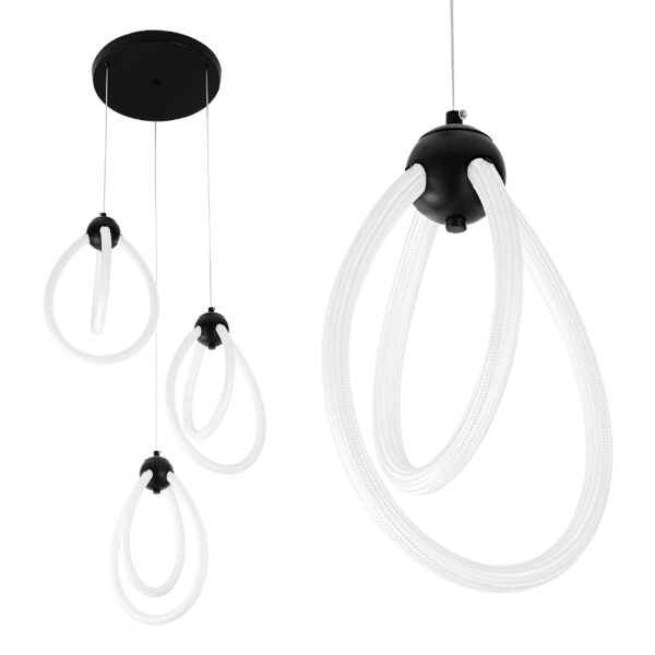 LAMPA WISZĄCA LED G022-3CPR CZARNA