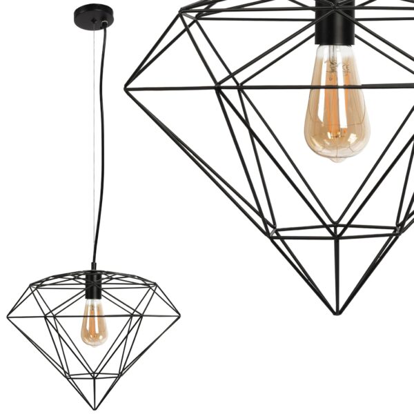 LAMPA WISZĄCA DIAMENT METAL LOFT APP563-1CP Czarna
