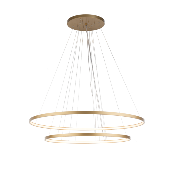 Lampa wisząca nowoczesna Antigo AGARI MULTI 117 / 87 cm – złota, złoto mat, 2 obiegi – 5423