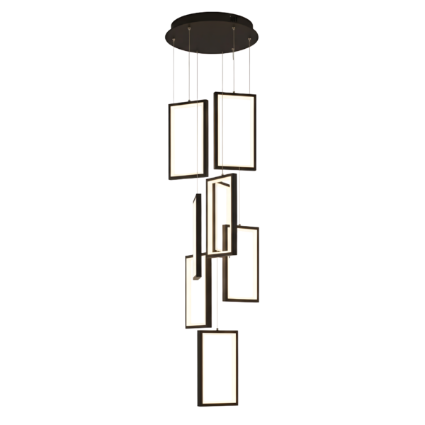 LAMPA SUFITOWA WISZĄCA LED LHJ089-7CP CZARNA