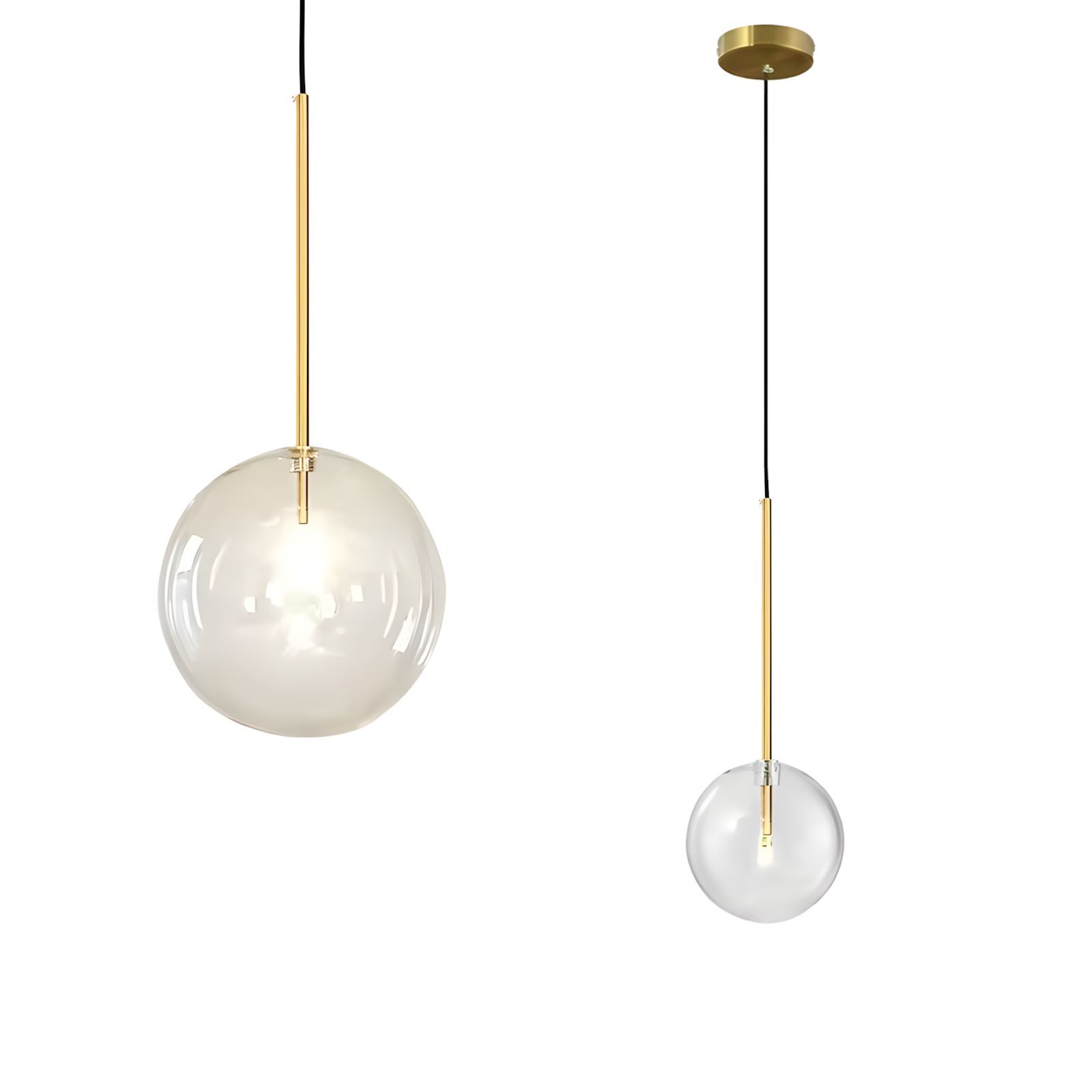Lampa Sufitowa Wisząca Szklana Kula ZŁOTA 20cm APP1683-1CP