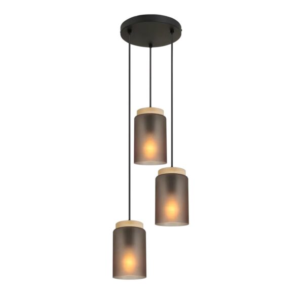 LAMPA SUFITOWA WISZĄCA APP1811-3CPR Frosted Grey