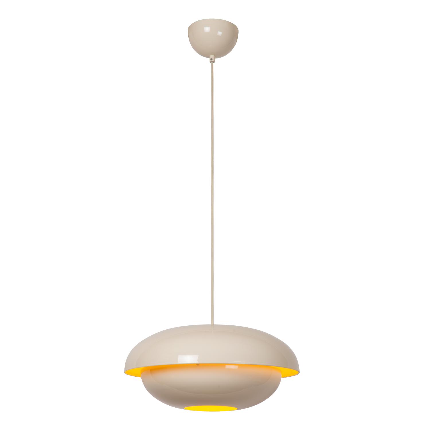 Lampa wisząca rustykalna Lucide YOUNES — kremowa, E27, Ø 40 cm — 65404/40/38