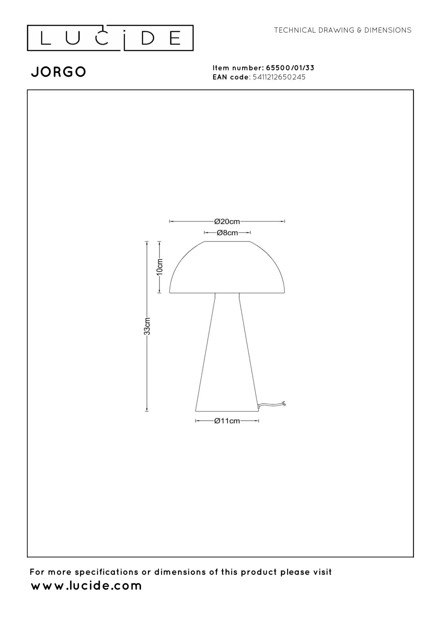 Lampa stołowa nowoczesna Lucide JORGO — zielona, E27, Ø 20 cm — 65500/01/33 - obrazek 5