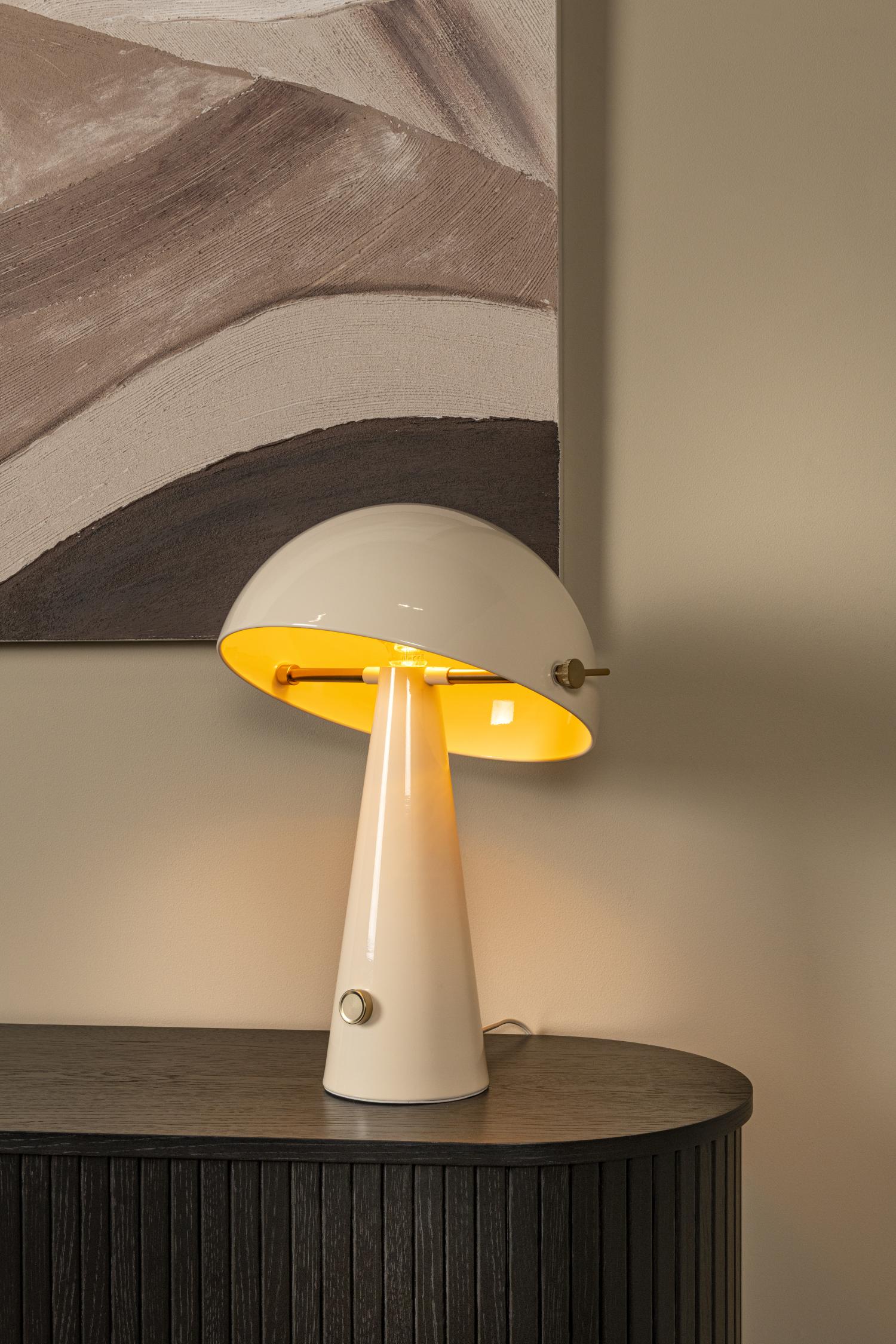 Lampa stołowa rustykalna Lucide BARONE — taupe, E27, Ø 38 cm — 65502/52/41 - obrazek 4