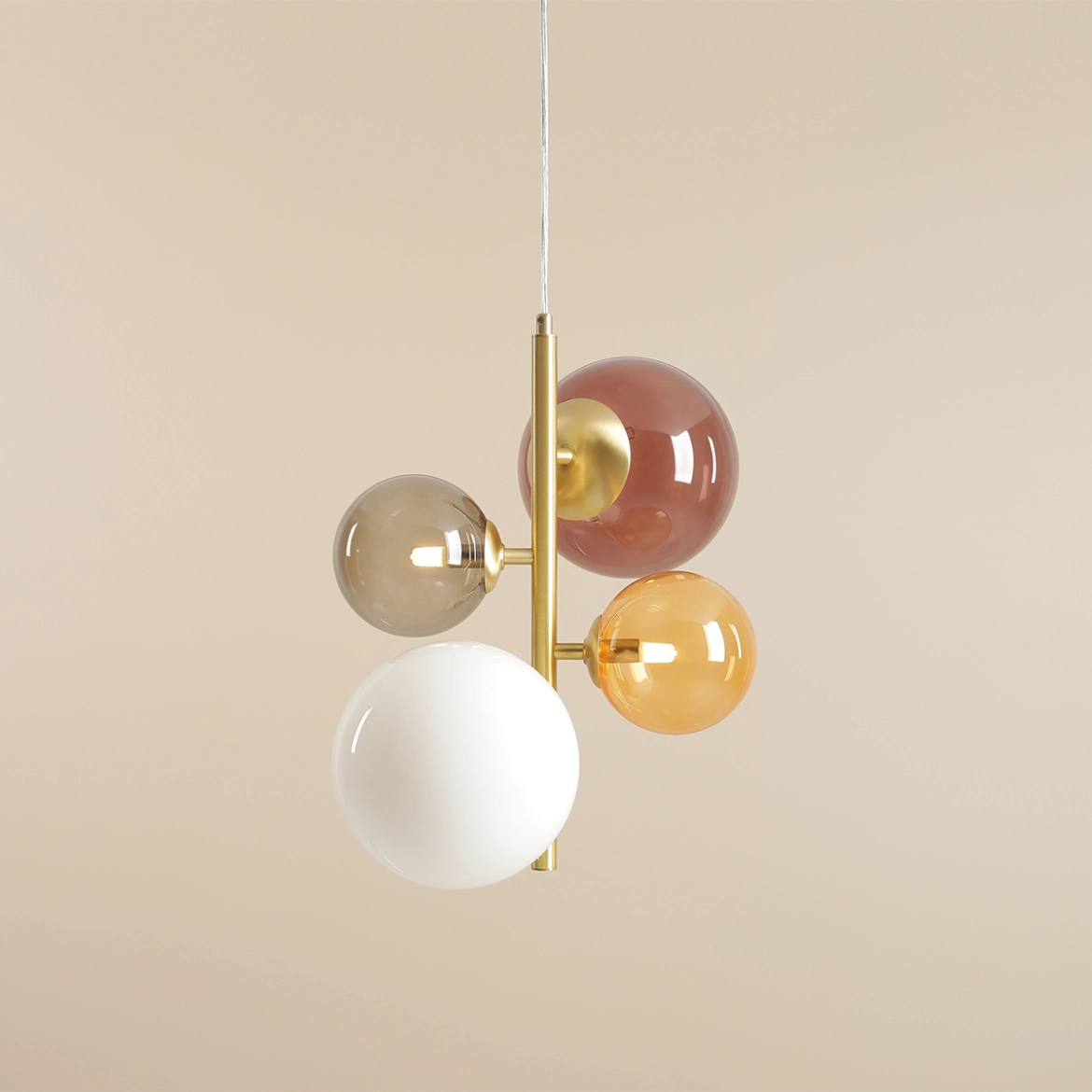 Lampa wisząca nowoczesna Aldex BLOOM 4 1111L40 mosiężna / wielokolorowa 4×G9 - obrazek 2