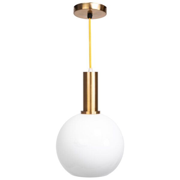 Lampa Wisząca Szklana Kula Mleczna APP666-1CP Złota