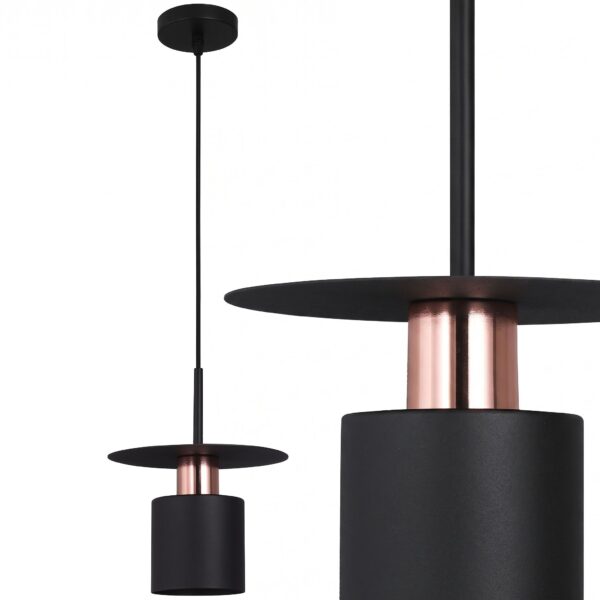 Lampa Wisząca APP1145-1CP Czarna Różowe Złoto