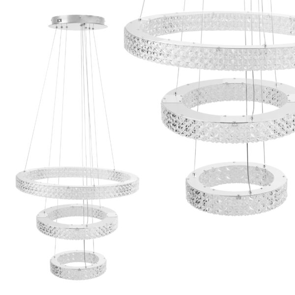 LAMPA WISZĄCA LED KRYSZTAŁOWA MS008-CP Chrom