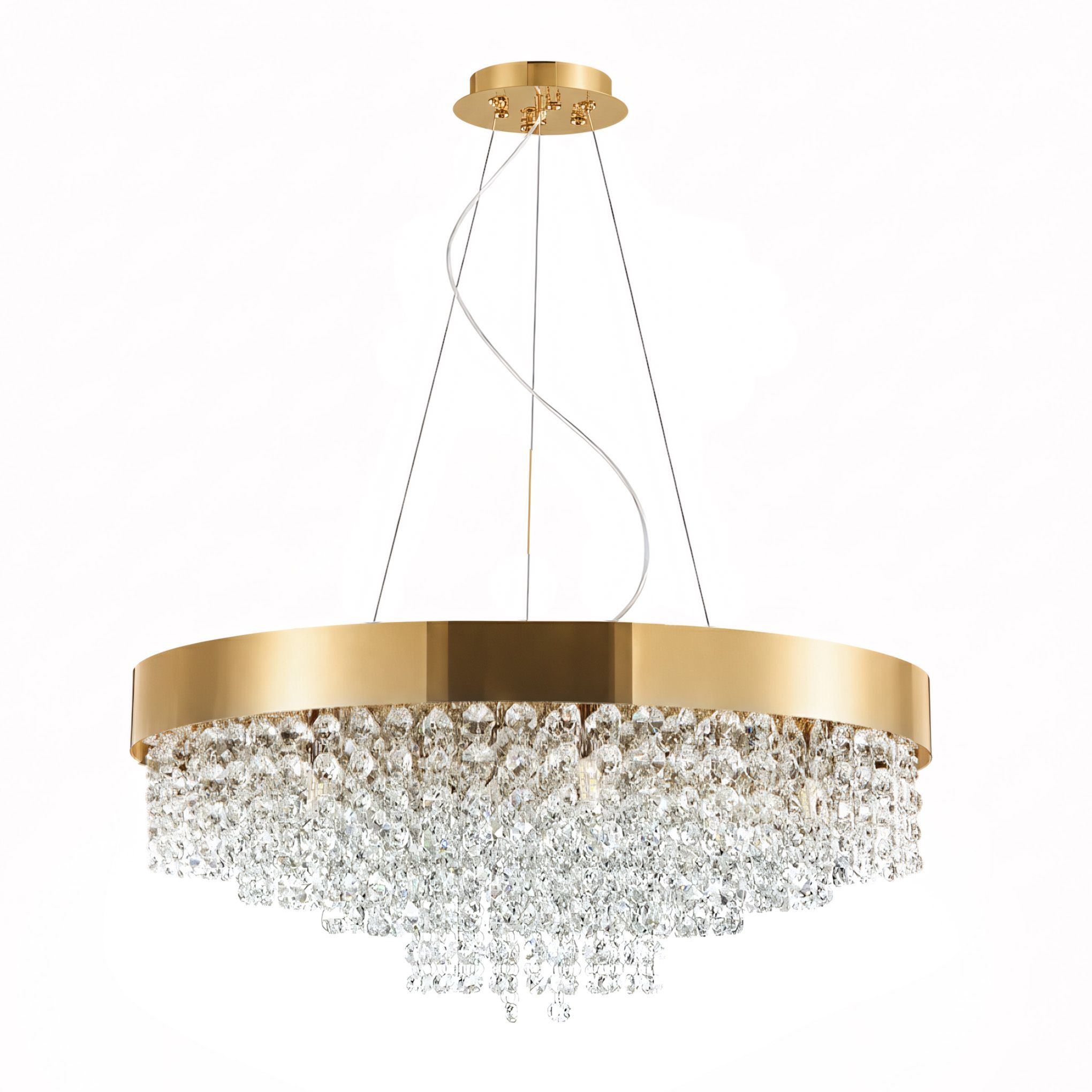 Lampa sufitowa wisząca APP1787-16CP 60 cm Złota
