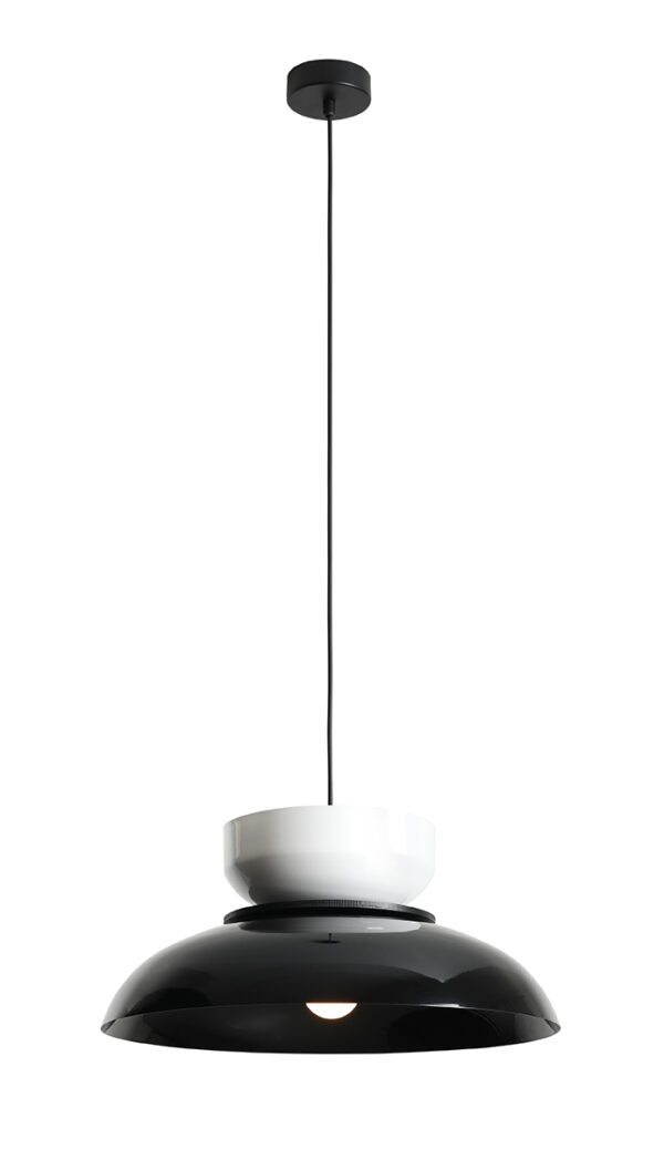 Lampa wisząca nowoczesna Aldex ALDO DARK 1152G3_2_C czarna / biała 1×E27