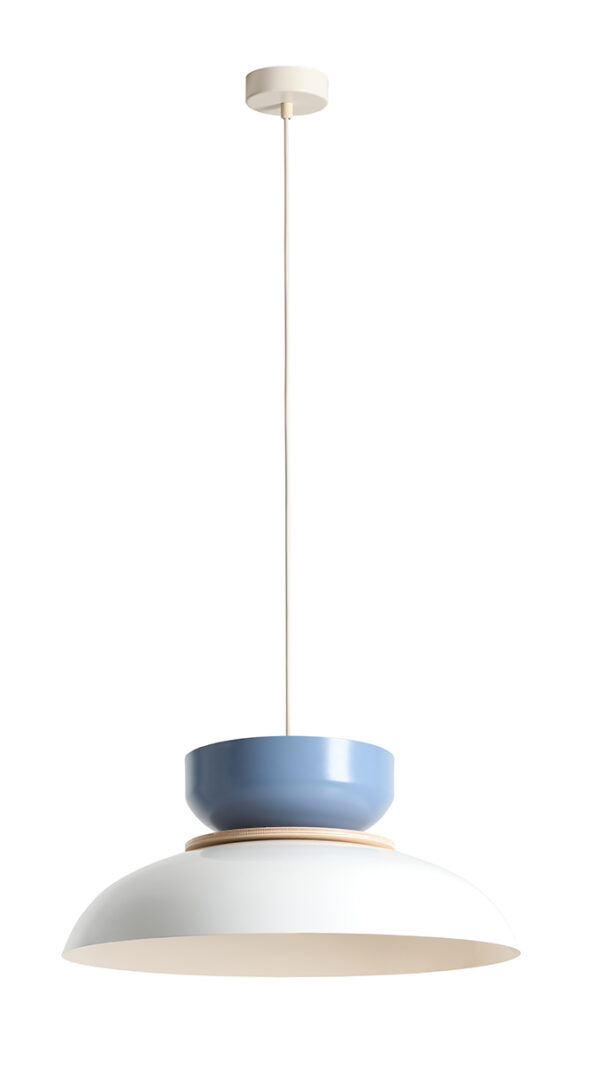 Lampa wisząca nowoczesna Aldex ALDO LIGHT 1152G2_16_J biała / szaroniebieska 1×E27