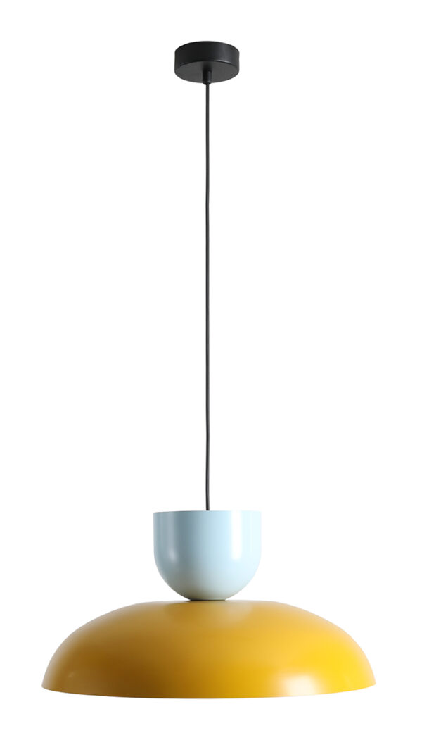 Lampa wisząca nowoczesna Aldex ELLA DARK 1144G14_29_C musztardowa / jasnoniebieska 1×E27