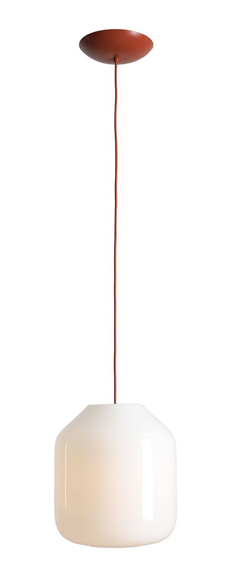 Lampa wisząca minimalistyczna Aldex FLASK L 8500G24_L biała / ceglana 1×E27