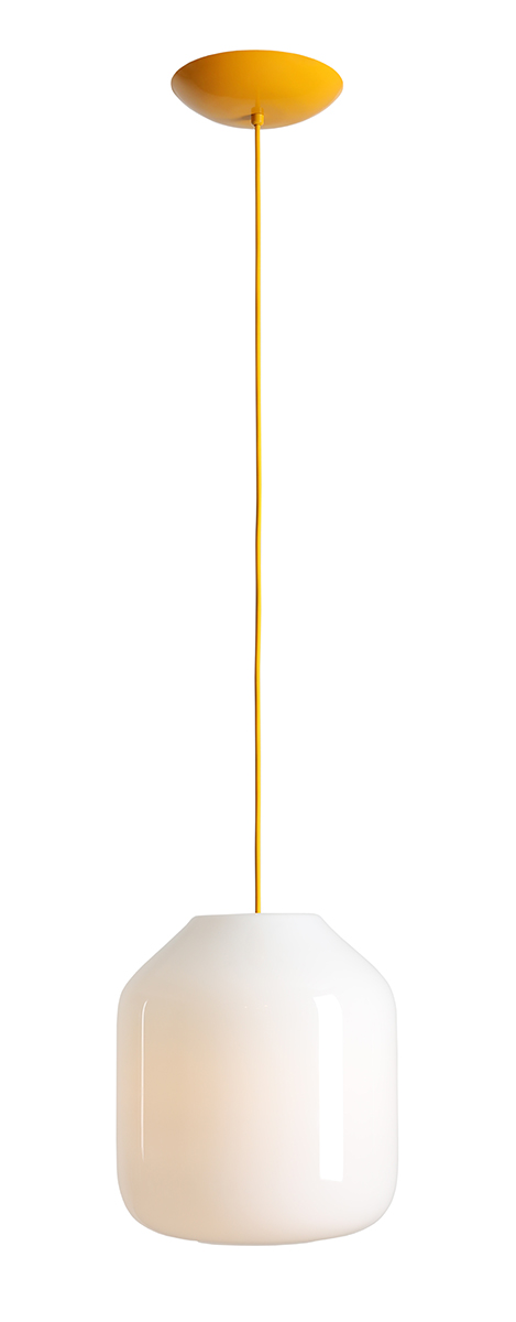 Lampa wisząca minimalistyczna Aldex FLASK L 8500G21_L biała / żółta 1×E27
