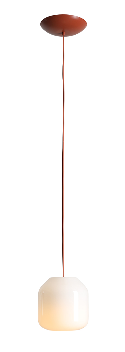 Lampa wisząca minimalistyczna Aldex FLASK S 8500G24_S biała / ceglana 1×E14