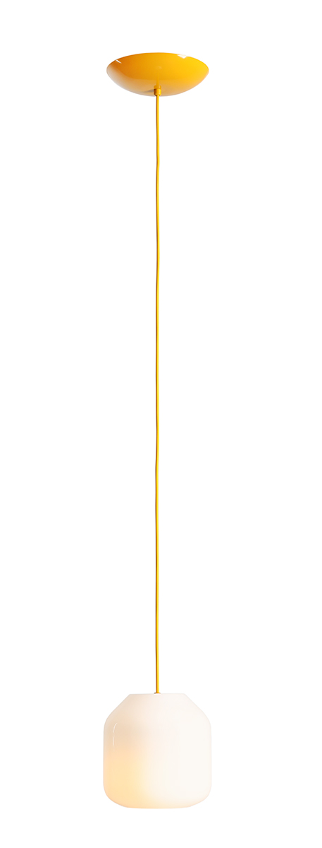 Lampa wisząca minimalistyczna Aldex FLASK S 8500G21_S biała / żółta 1×E14
