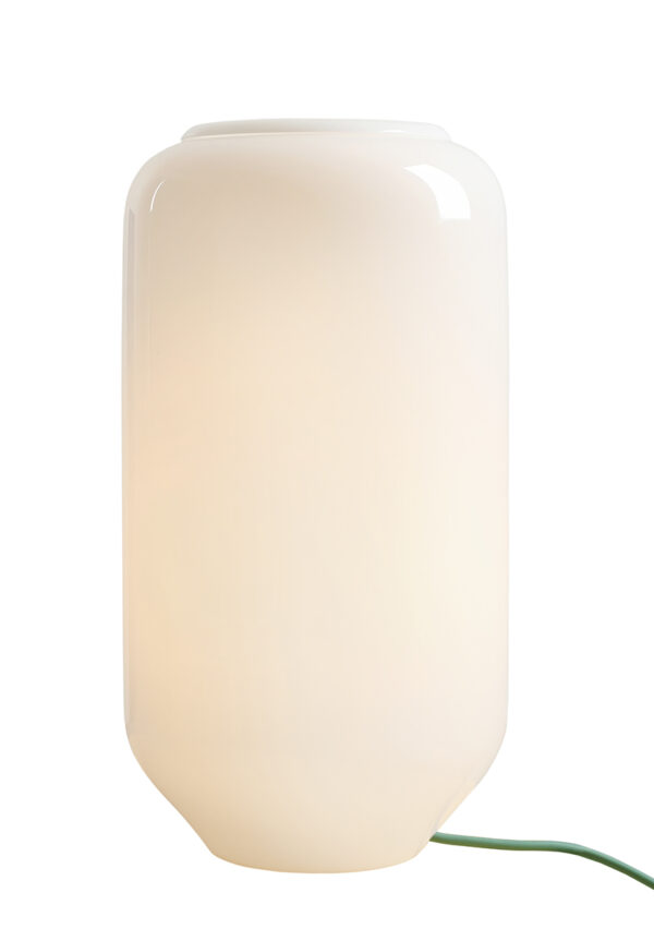 Lampa stołowa minimalistyczna Aldex FLASK M 8500B32_M biała / szałwiowa 1×E27