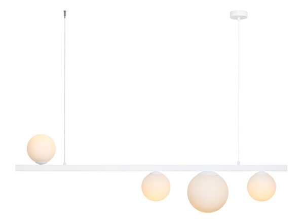 Lampa wisząca minimalistyczna Aldex GARDA 4 1099L biała 3×E14 + 1×E27