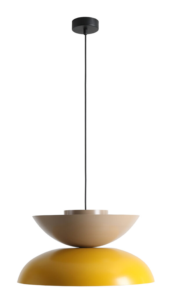 Lampa wisząca nowoczesna Aldex MILLO DARK 1146G14_17_17_C musztardowa / beżowa 1×E27