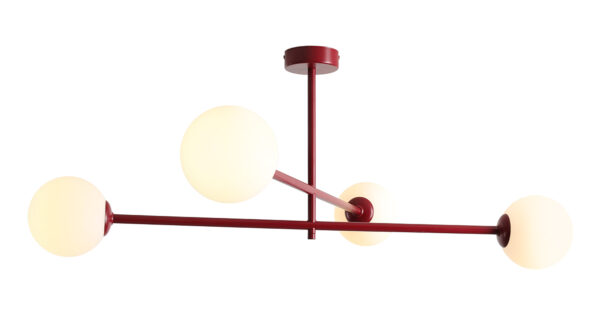 Plafon minimalistyczny Aldex PINNE 4 1080PL_L15 bordowy 4×E14
