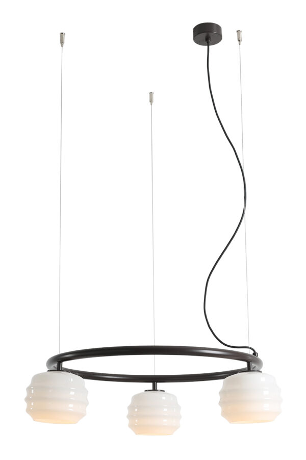 Lampa wisząca nowoczesna Aldex PUFF 3 RING 1159E28_R brązowa mokka 3×E27