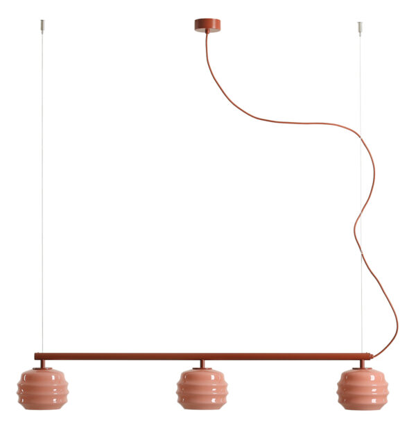 Lampa wisząca nowoczesna Aldex PUFF GLAZE 3 1160E_24 ceglana 3×E27