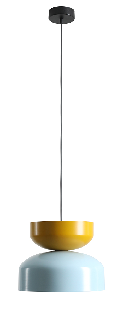 Lampa wisząca nowoczesna Aldex TULA DARK 1132G29_14_C jasnoniebieska / musztardowa 1×E27